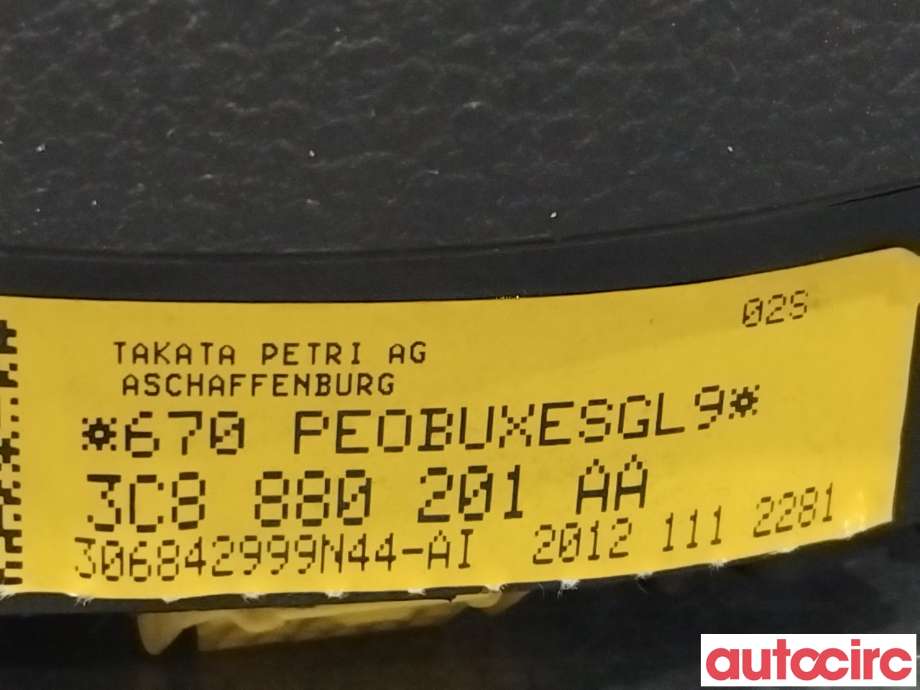 Airbag rattpute til VW Passat 2011-2015 (B7) (B7) (VOLKSWAGEN|3C8880201AH|3C8880201AA)