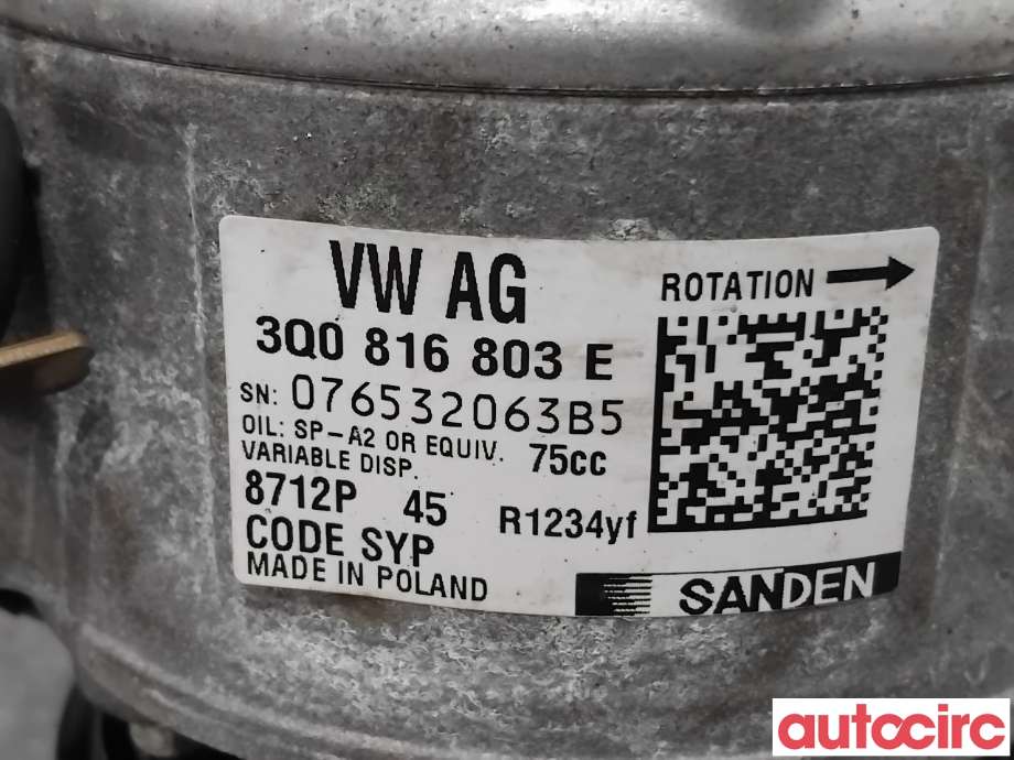 Aircondition kompressor til VW Caddy 2020-->> (Type IV) (VOLKSWAGEN|3Q0816803D|8712|3Q0816803E)