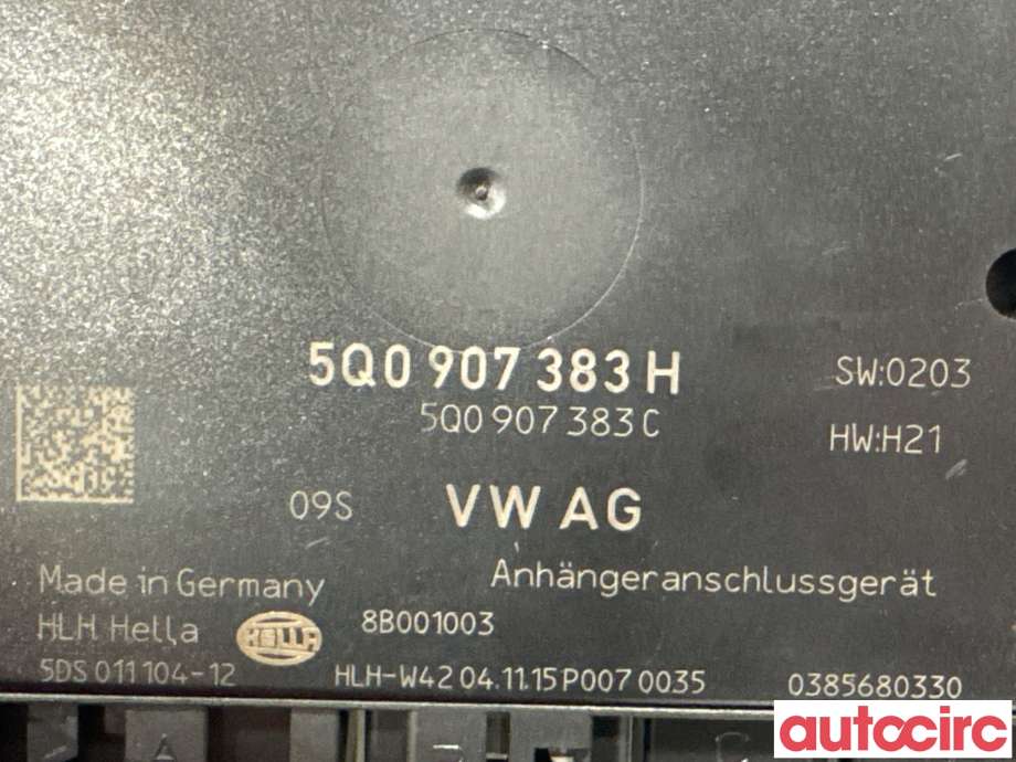 Styreenhet hengerfeste til VW Golf VII 2012-2017 (Fase 1)  (VOLKSWAGEN|5Q0907383N|5DS011104-12|5Q0907383H)