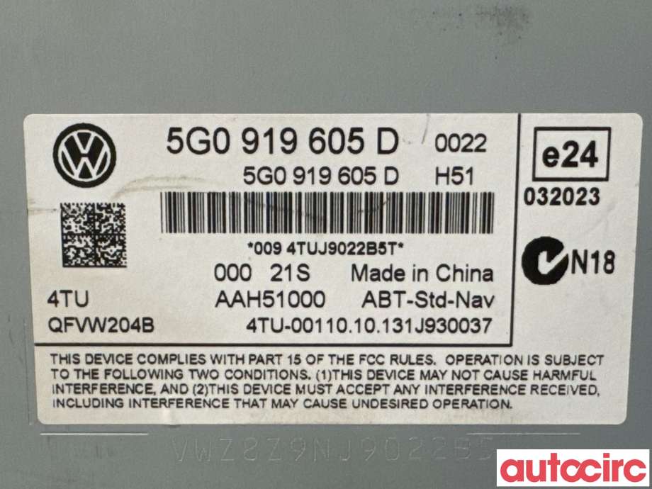 Instrument kjørecomputer til VW Golf VII 2012-2017 (Fase 1) (VOLKSWAGEN|5G0919605D|)