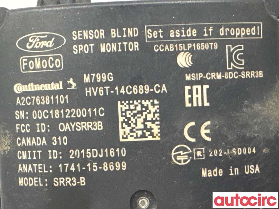 Sensor radar til Ford Transit Connect 2018-->> Type II, Fase 2 (FORD|2369198|A2C76381101|HV6T-14C689-CA)
