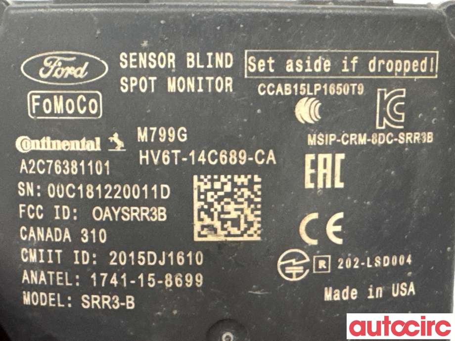 Sensor radar til Ford Transit Connect 2018-->> Type II, Fase 2 (FORD|2369198|A2C76381101|HV6T-14C689-CA)
