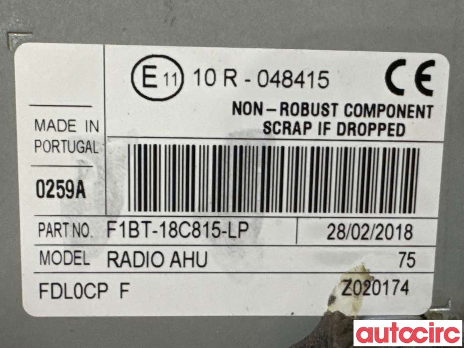 Bilstereo navigasjon til Ford Transit Connect 2018-->> Type II, Fase 2 (FORD|2369100||F1BT-18C815-LP)