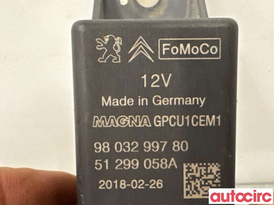 Rele gløde til Ford Transit Connect 2018-->> Type II, Fase 2 (FORD|1872379|51299058A|9803299780)