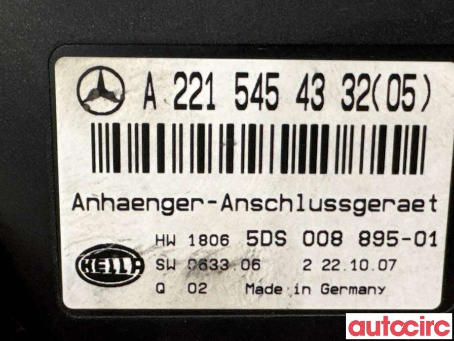 Styreenhet hengerfeste til Mercedes C-Klasse 2007-2011 (Fase 1) (W204) (W204) (MERCEDES|A2215454332|5DS008895-01|A2045459132)