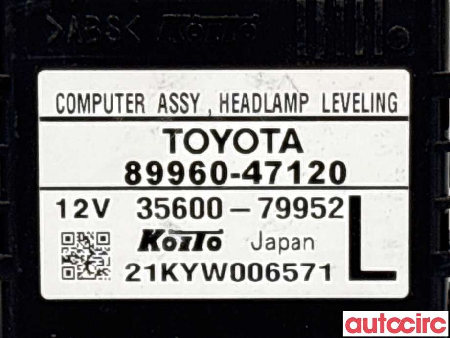 Styreenhet xenon/ballast til Toyota Prius +7 2012-2020 (Type III) (stasjonsvogn) (stasjonsvogn) (TOYOTA|8996047140|8996047120)