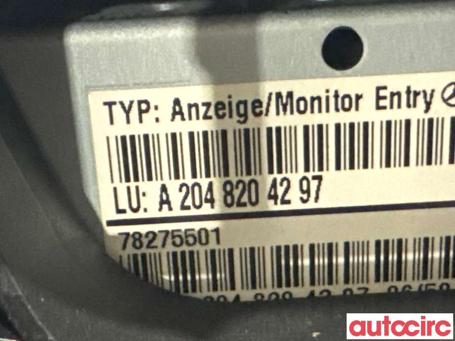 Multimedia display (MCU - Media Controller Unit) til Mercedes C-Klasse 2007-2011 (Fase 1) (W204) (W204) (MERCEDES|A2048205497||A2048204297)