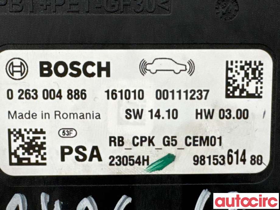 Styreenhet parkering til Peugeot 3008 2016-->> (Type II) (PEUGEOT|1621267080|0263004886|9815361480)