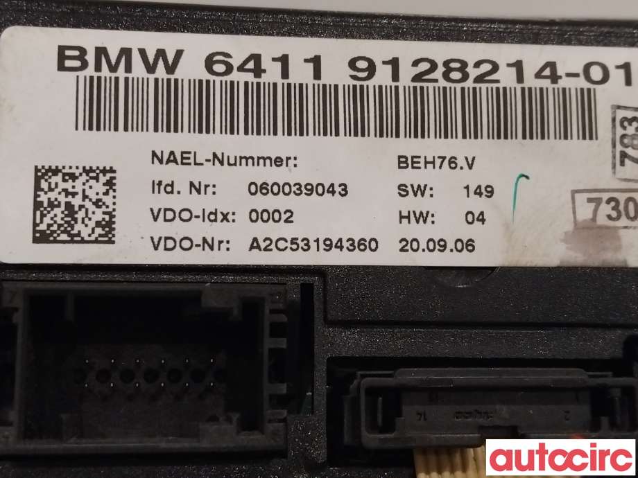 Varmeapparat betjening til BMW 3-Serie 2005-2011 (E90/E91/E92/E93) (E90/E91/E92/E93) (BMW|64119199259|64119128214)