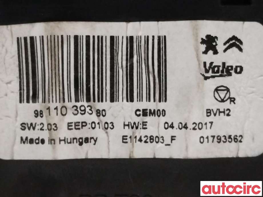 Styreenhet klima/aircondition til Peugeot Expert 2016-->> (Type III)  (PEUGEOT|1616854680|9811039380)