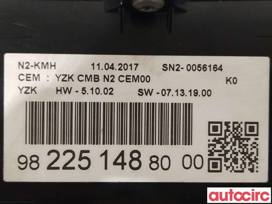 Instrumentpanel til Peugeot Expert 2016-->> (Type III)  (PEUGEOT|9822514880|)