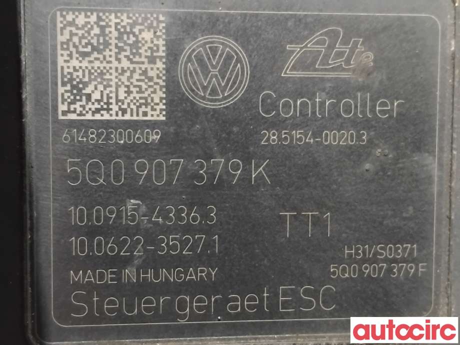 ABS sentral til VW Passat 2015-2019 (Fase 1) (B8) (B8) (VOLKSWAGEN|5Q0614517BK|100915-43363|5Q0614517FM)