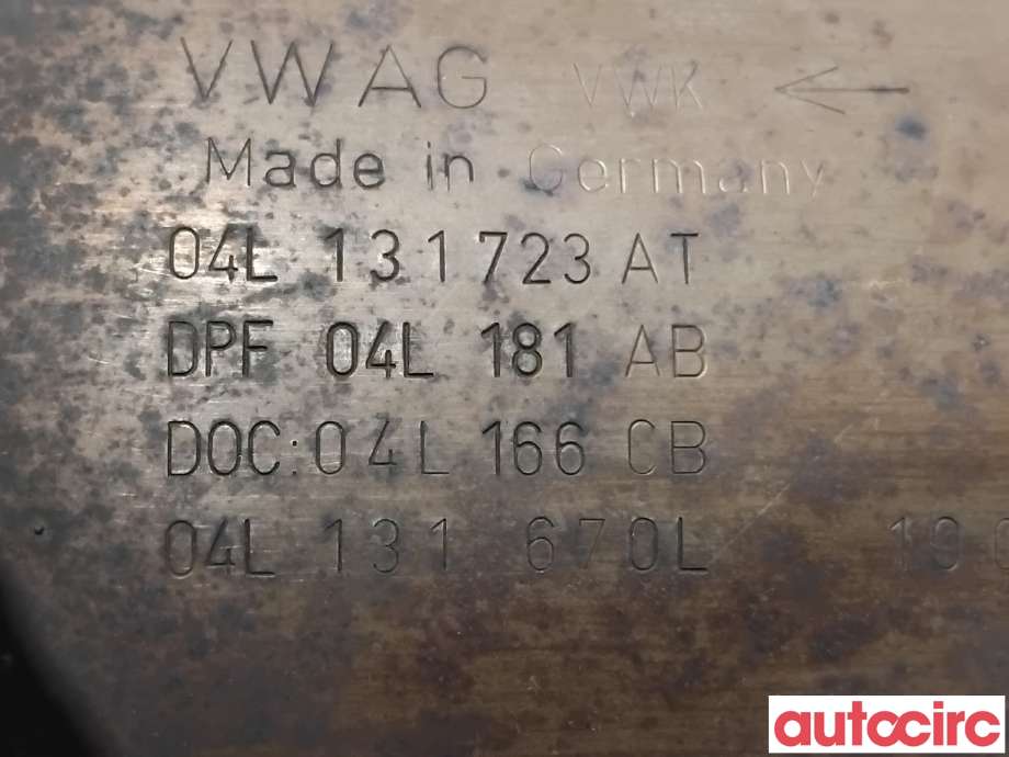 Partikkelfilter til VW Passat 2015-2019 (Fase 1) (B8) (B8) (VOLKSWAGEN|04L131602NX|04L166CB|04L131671NX)