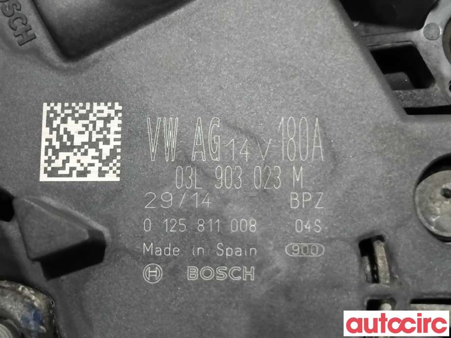 Dynamo til Škoda Octavia 2013-2016 (Type III, Fase 1)  (SKODA|03L903023MX|0125811008|03L903023M)