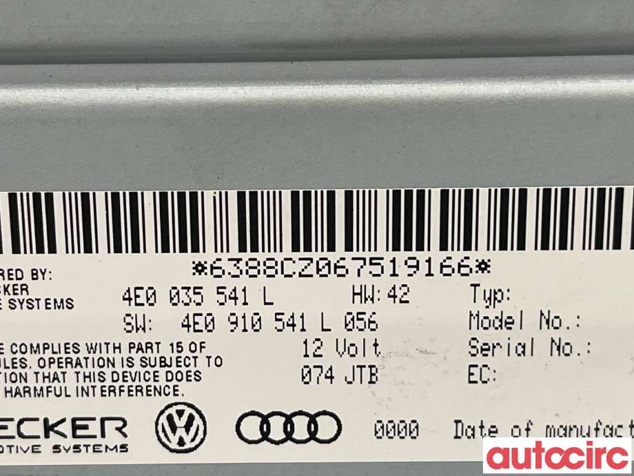 Bilstereo diverse til Audi Q7 2006-2010 (Type I, Fase 1)  (AUDI|4E0035542X|4E0035541L)