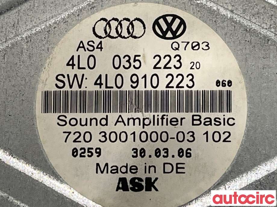 Bilstereo forsterker til Audi Q7 2006-2010 (Type I, Fase 1)  (AUDI|4L0910223K|4L0035223)