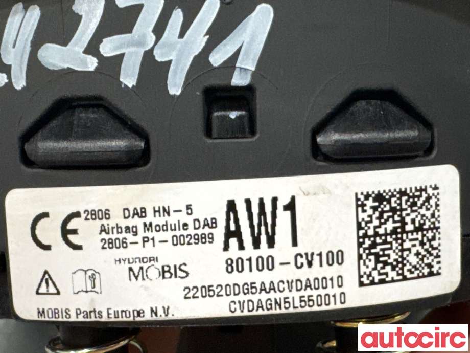 Airbag rattpute til Kia EV6 2021-->>  (KIA|NO NR||80100-CV100)