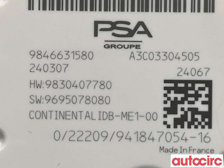 Sikringsboks til Peugeot e-3008 2023-->>  (PEUGEOT|9846631580)