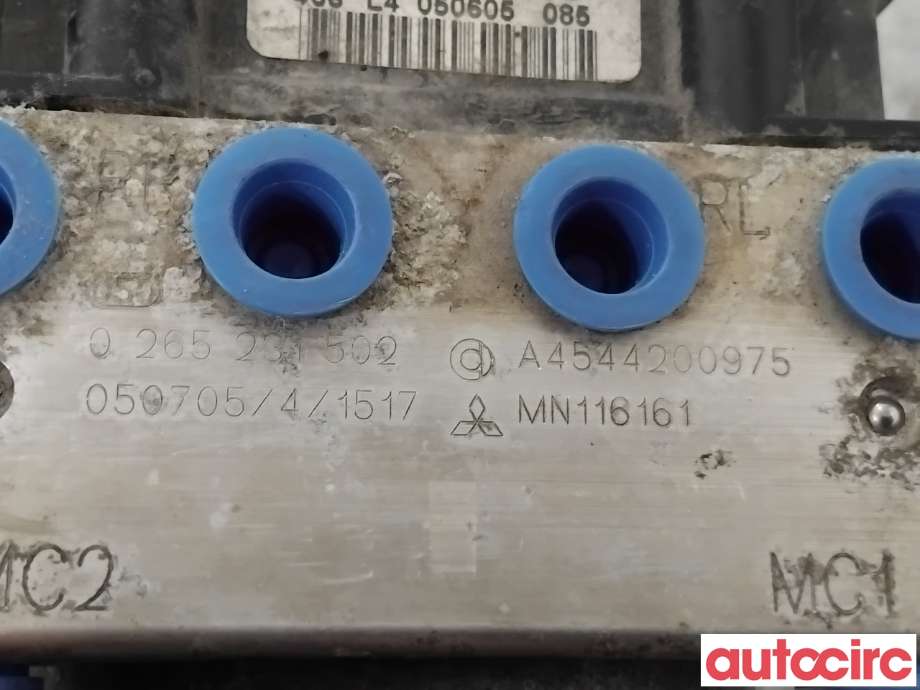 ABS sentral til Mitsubishi Colt 2004-2008 (Type VII, Fase 1) (MITSUBISHI|MN116162|0265231502|A4544200975)