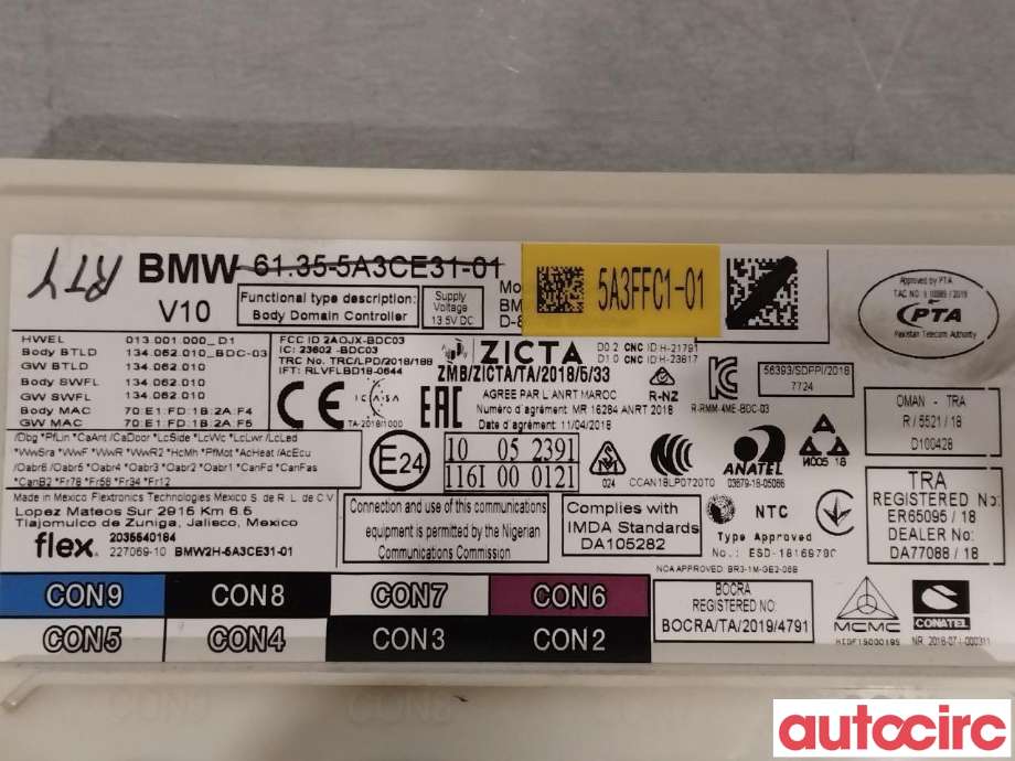 Styreenhet comfort (BCM) til BMW iX3 2021-->>  (BMW|61355A57248|5A3FFC1)