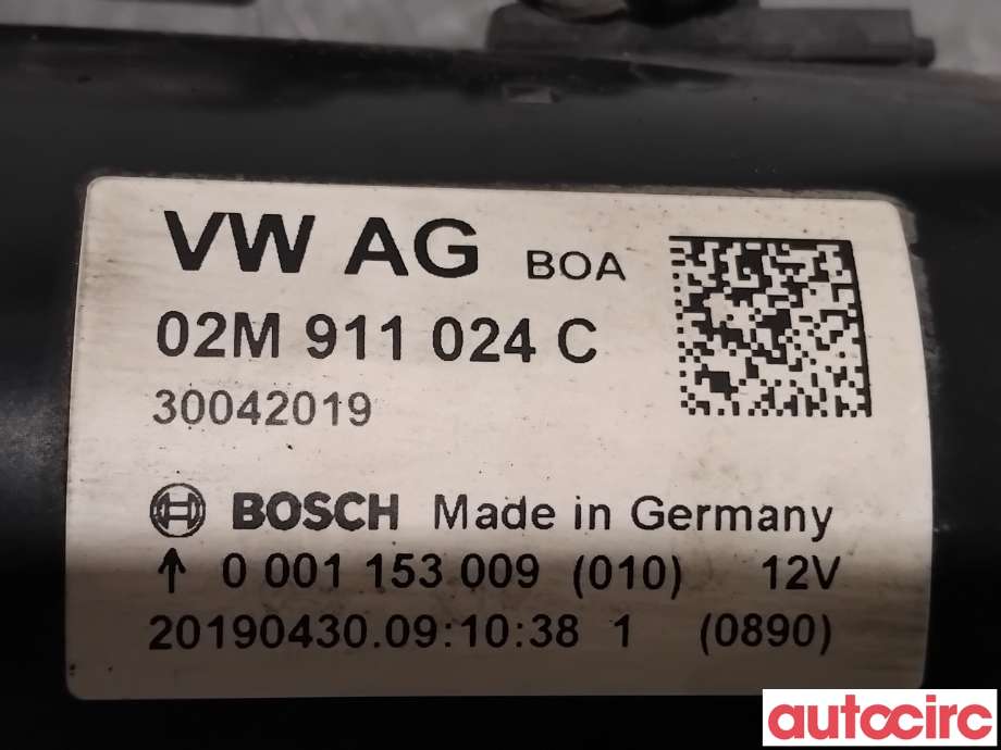 Starter diesel til VW Caddy 2015-2020 (Type III, Fase 3)  (VOLKSWAGEN|02M911024CX|0001153009|02M911024C)