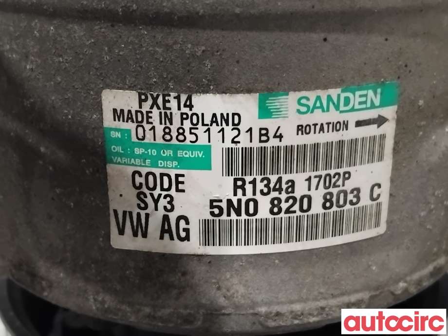 Aircondition kompressor til VW Passat 2011-2015 (B7) (B7) (VOLKSWAGEN|5K0820803X|PXE141702|1K0820808F)