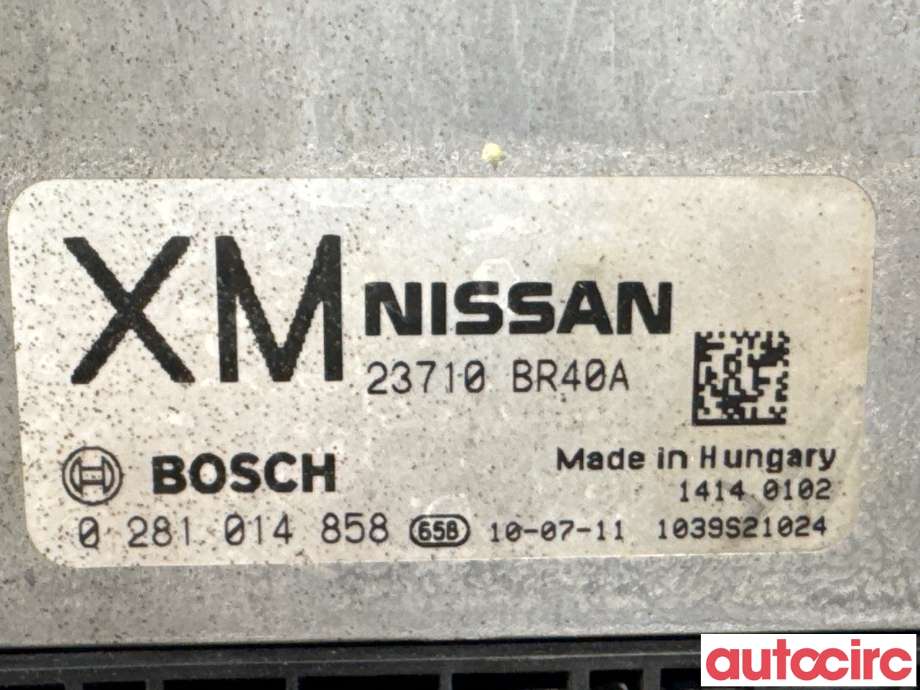 Styreenhet motor til Nissan Qashqai 2010-2014 (Type I, Fase 2) (NISSAN|23710BR40A|0281014858)