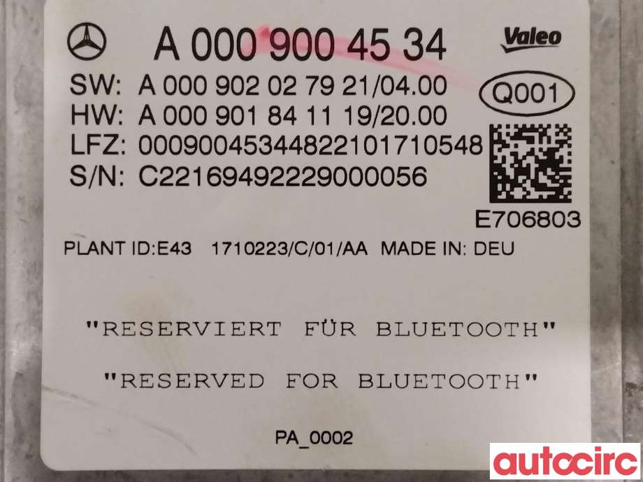 Styreenhet parkering til Mercedes EQB 2022-->>  (MERCEDES|A0009004534)