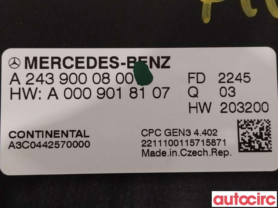 Styreenhet girkasse til Mercedes EQB 2022-->>  (MERCEDES|A2439000800)