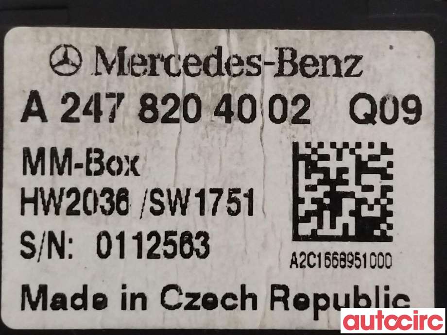 Diverse deler til Mercedes EQB 2022-->> (MERCEDES|A2478204002)