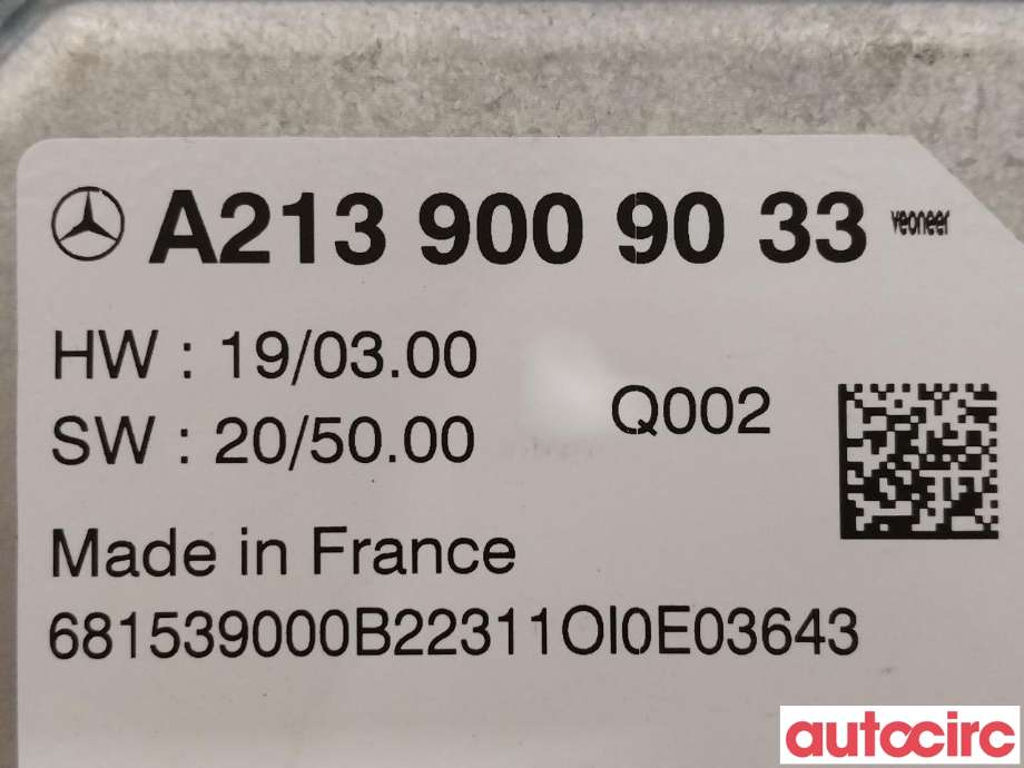 Styreenhet diverse til Mercedes EQB 2022-->>  (MERCEDES|A2139009033)