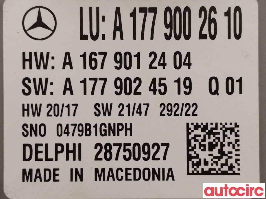Styreenhet diverse til Mercedes EQB 2022-->>  (MERCEDES|A1779002610)