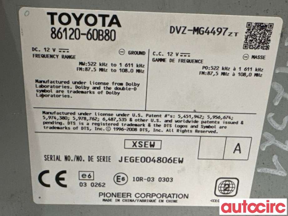 Bilstereo til Toyota Land Cruiser 150 2010-2013 (Fase 1) (TOYOTA|8612060B80||86120-60B80)