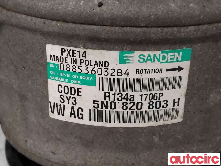 Aircondition kompressor til VW Caddy 2010-2015 (Type III, Fase 2)  (VOLKSWAGEN|5K0820803X|PXE141706|1K0820808F)