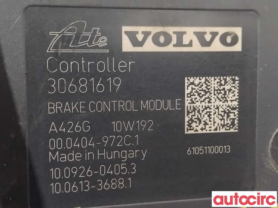 ABS sentral til Volvo V70 2007-2013 (Type III, Fase 1)  (VOLVO|31329140|100212-01824|30681619)