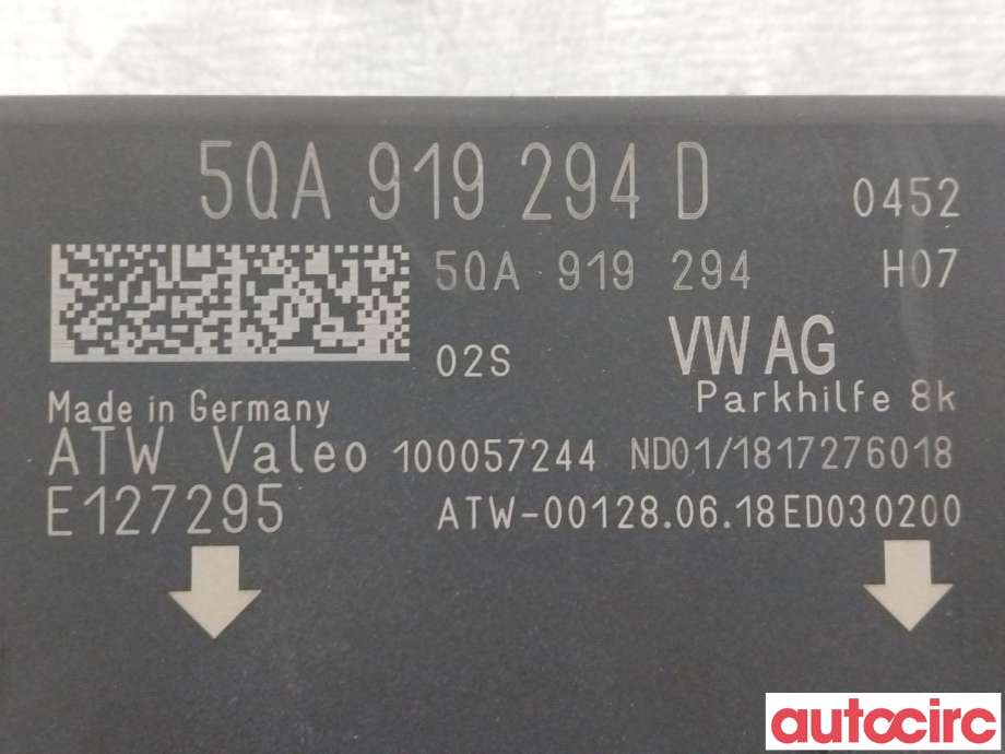 Styreenhet parkering til VW e-Golf 2017-2020 (Fase 2)  (VOLKSWAGEN|5QA919294F|5QA919294D)