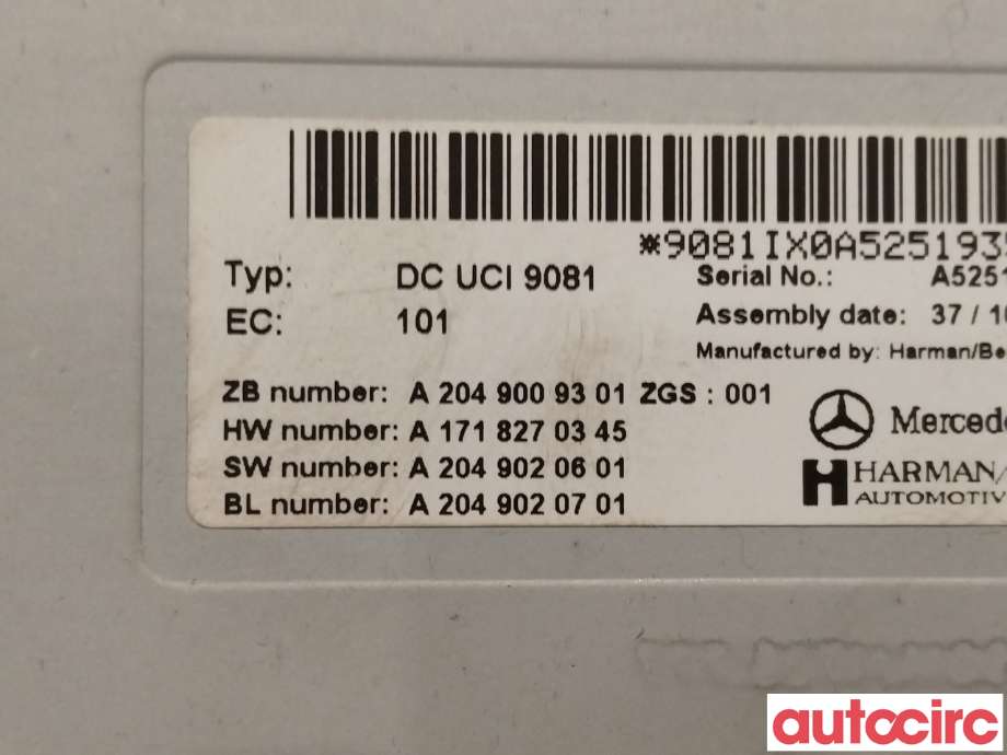 Bilstereo diverse til Mercedes E-Klasse 2009-2013 (Fase 1) (W212) (W212) (MERCEDES|A2049009301)