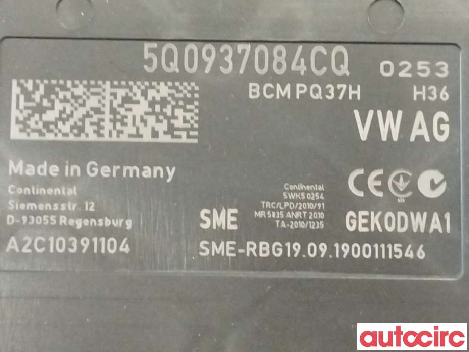 Styreenhet comfort (BCM) til VW e-Golf 2017-2020 (Fase 2)  (VOLKSWAGEN|5Q0937084CQ)