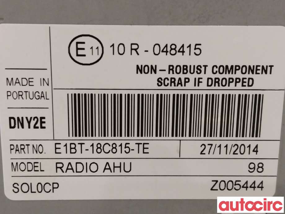 Bilstereo til Ford Fiesta 2013-2017 (Type VI, Fase 2)  (FORD|2342422|E1BT-18C815-TE)