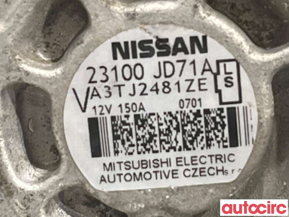 Dynamo til Nissan Qashqai 2010-2014 (Type I, Fase 2) (NISSAN|23100JD71B)