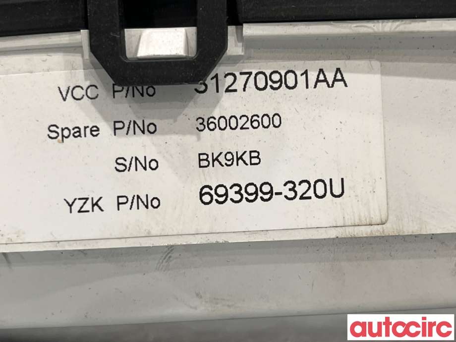Instrumentpanel til Volvo V70 2007-2013 (Type III, Fase 1) (VOLVO|36002600|31270901AA)
