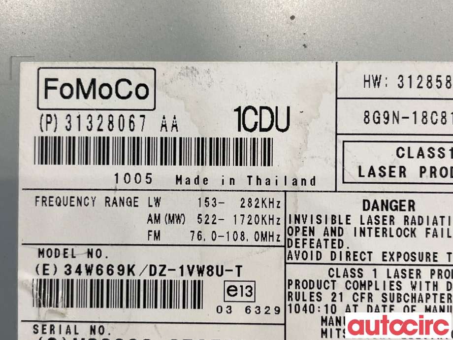 Bilstereo til Volvo V70 2007-2013 (Type III, Fase 1)  (VOLVO|36050930|31285836)