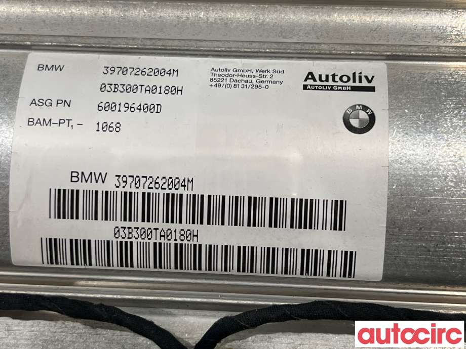 Airbag passasjer til BMW 7-Serie 2000-2008 (E65/E66/E67/E88) (E65/E66/E67/E88) (BMW|72127072620|39707262004M)