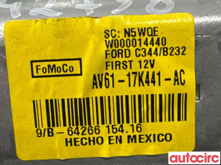 Viskermotor bakrute til Ford C-Max 2015-2019 (Type II, Fase 2)  (FORD|1755929|W000014440|AV61-17K441-AC)