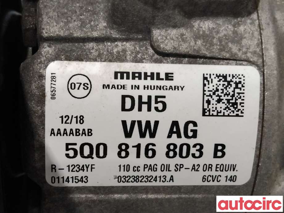 Aircondition kompressor til VW Tiguan 2016-2020 (Type II, Fase 1)  (VOLKSWAGEN|5Q0816803D|6CVC140|5Q0816803B)