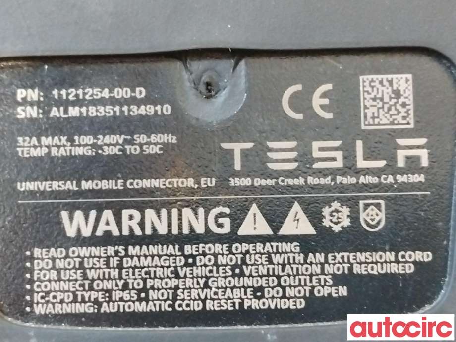 Batterilader kabel til Tesla Model 3 2018-2023 (Fase 1) (TESLA|1121254-00-D|)