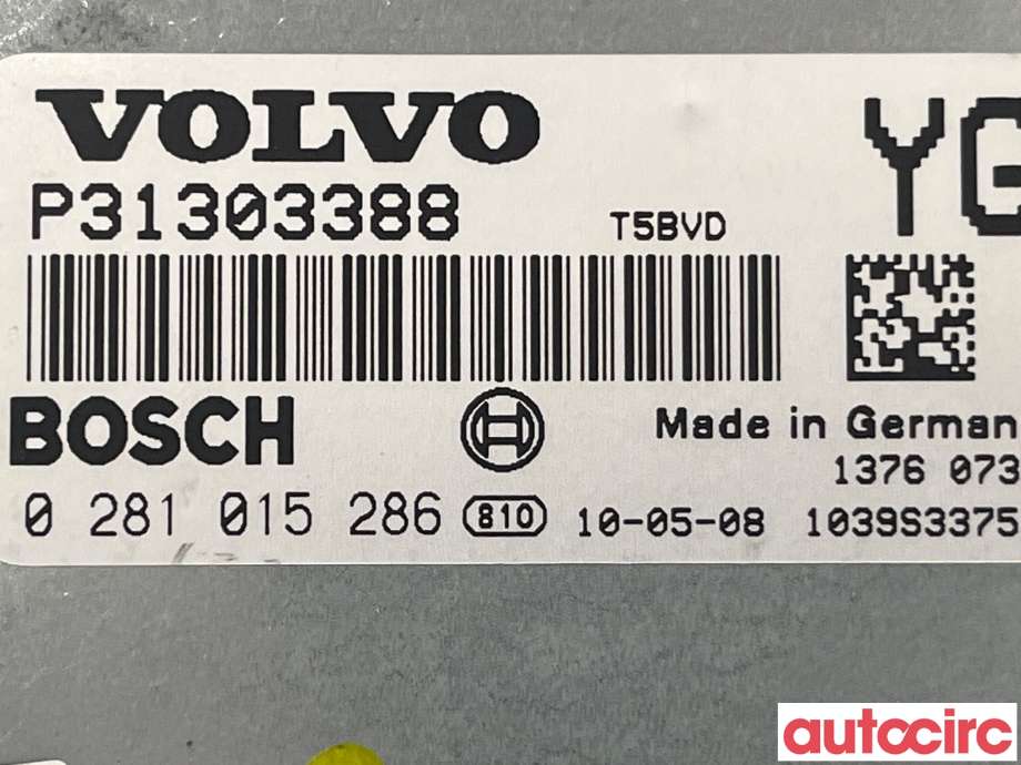 Styreenhet motor til Volvo V70 2007-2013 (Type III, Fase 1)  (VOLVO|36001123|0281015286|31303388)