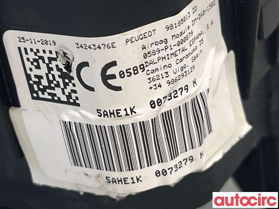 Airbag passasjer til Peugeot 508 2018-->> (Type II)  (PEUGEOT|98185013ZD)