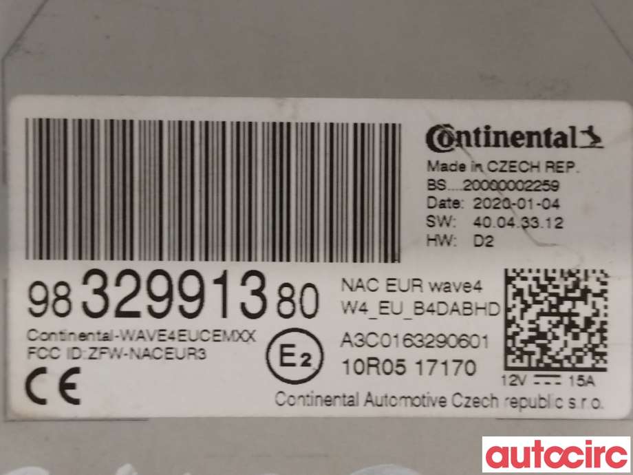 Bilstereo til Peugeot 508 2018-->> (Type II) (PEUGEOT|1668245680|9832991380)