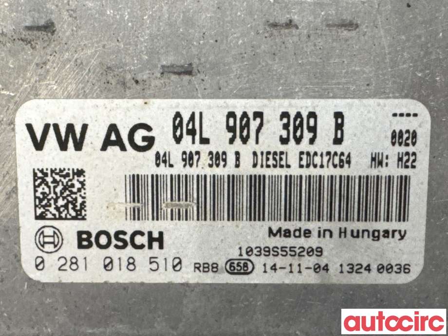 Styreenhet motor til Škoda Octavia 2013-2016 (Type III, Fase 1)  (SKODA|04L906021P|0281018510|04L907309B)